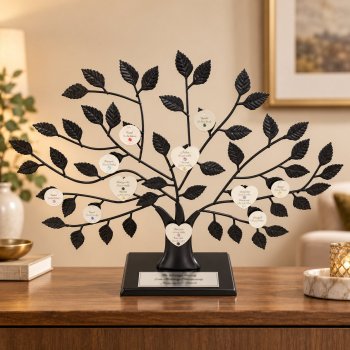 Personalized Family Tree Stand: Silver Plate